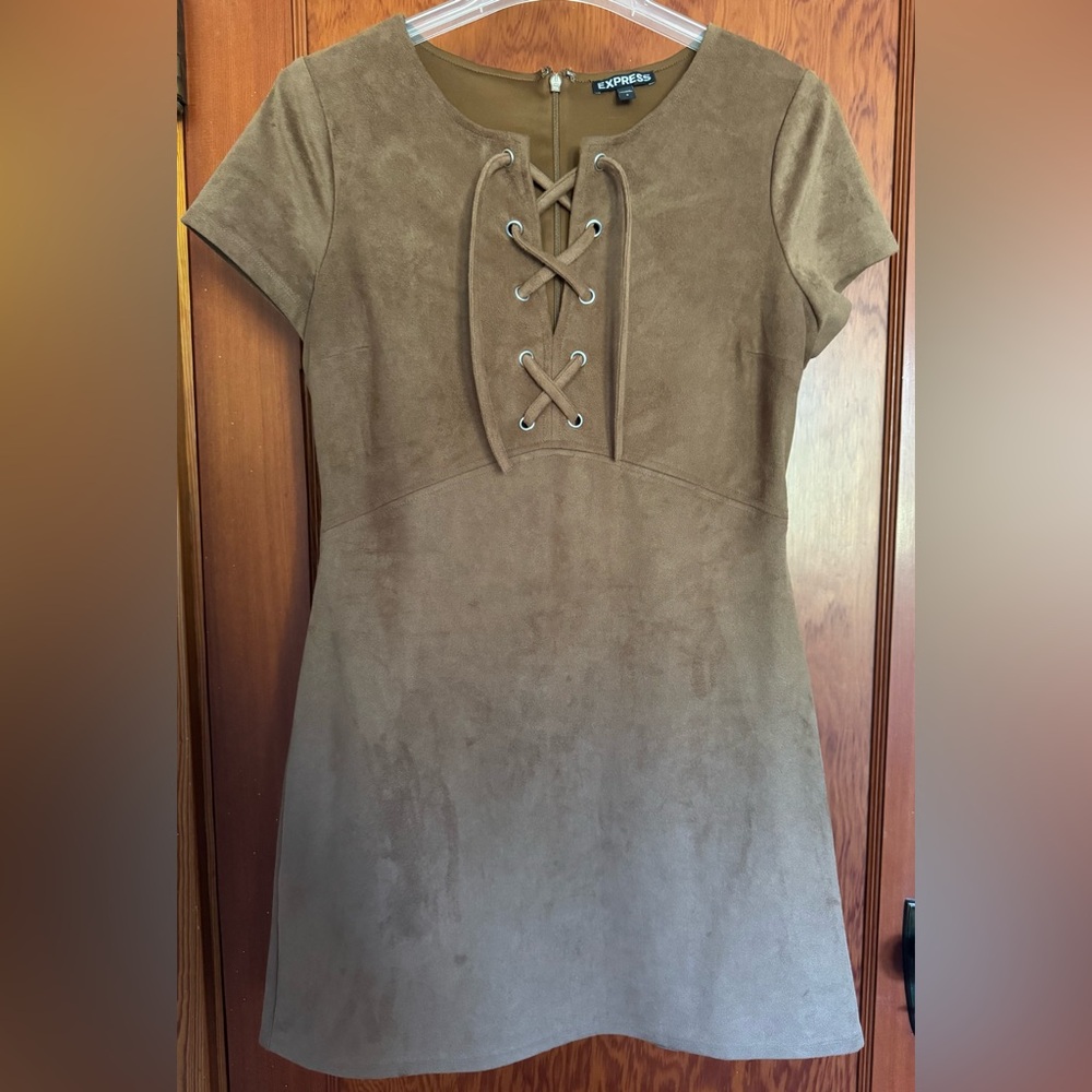 Express Suede Lace-Up Dress